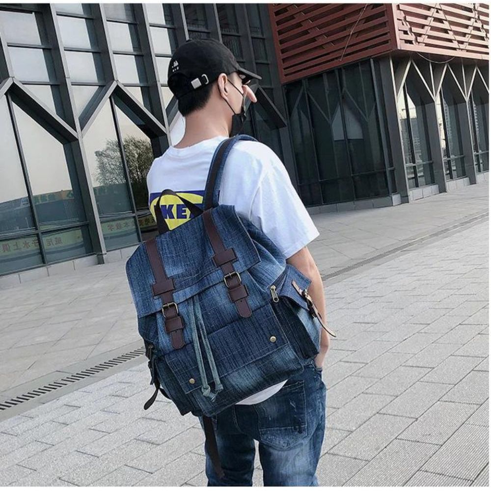 Mochila Vaquera Denim Multibolsillo