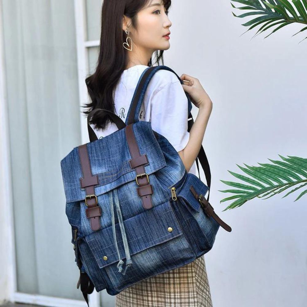 Mochila Vaquera Denim Multibolsillo