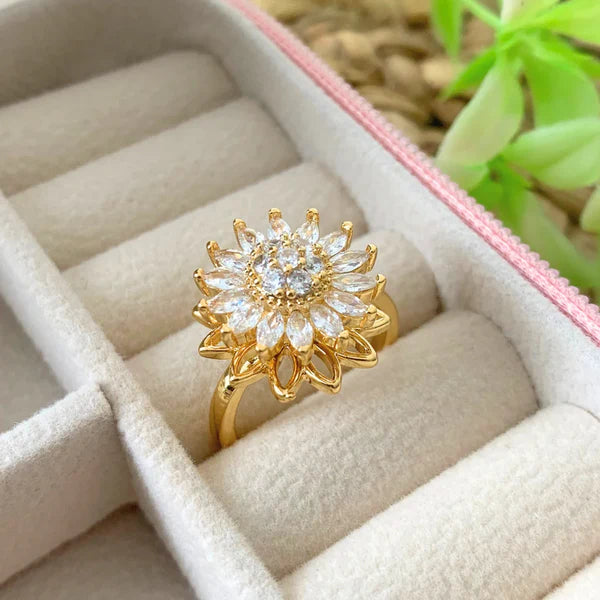 Anillo Girasol Giratorio | Elegancia y Alegría en una Joya Única